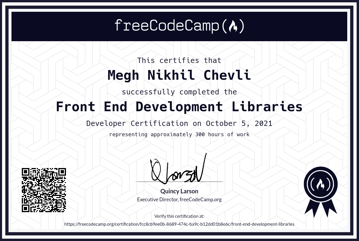 Frontend development libraries certificate