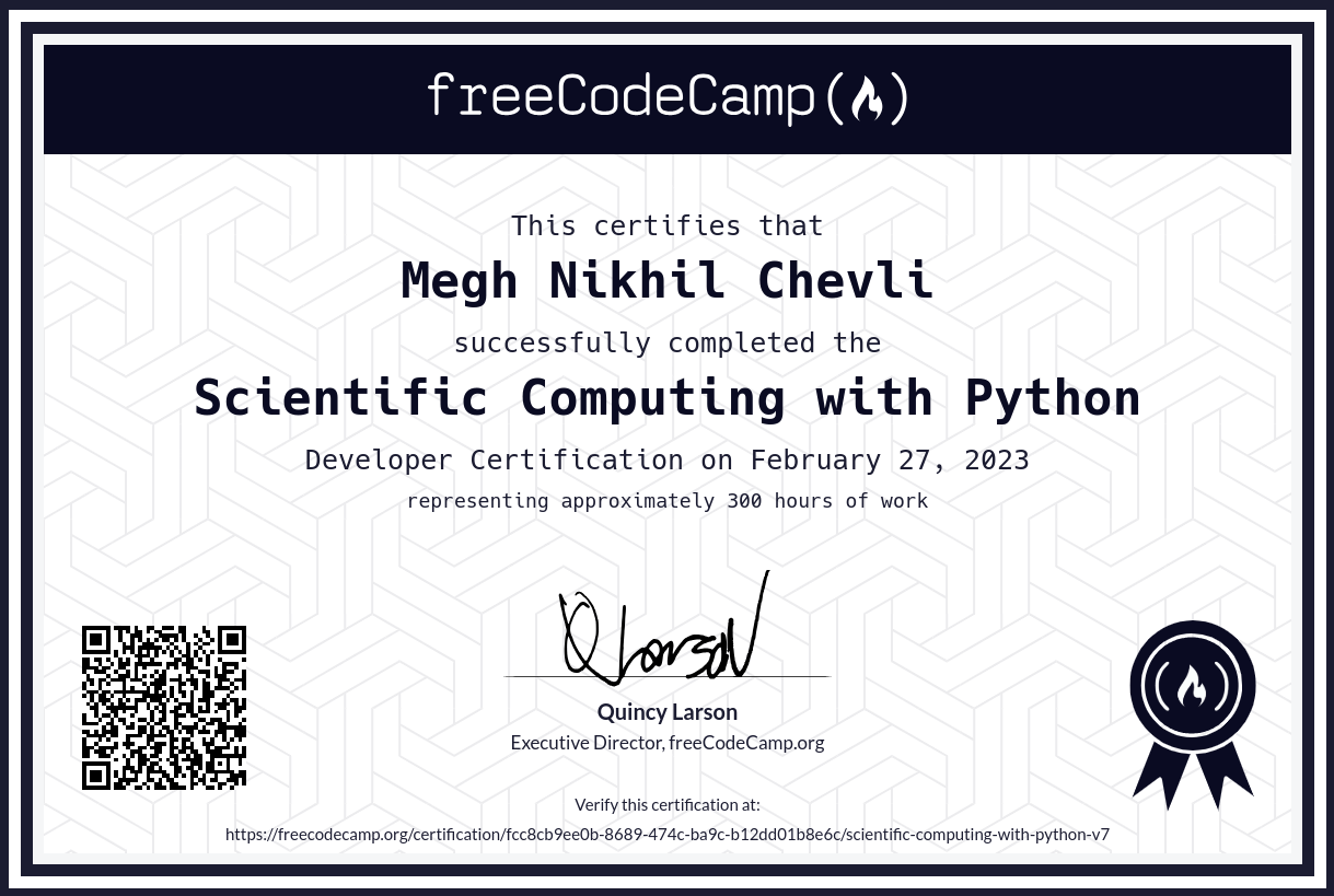 Scintific programming with python certificate